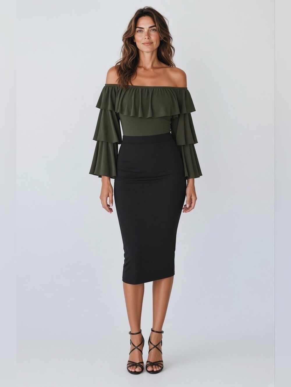 Its Fashion Olive Green Body Suit Misses Medium - NWT